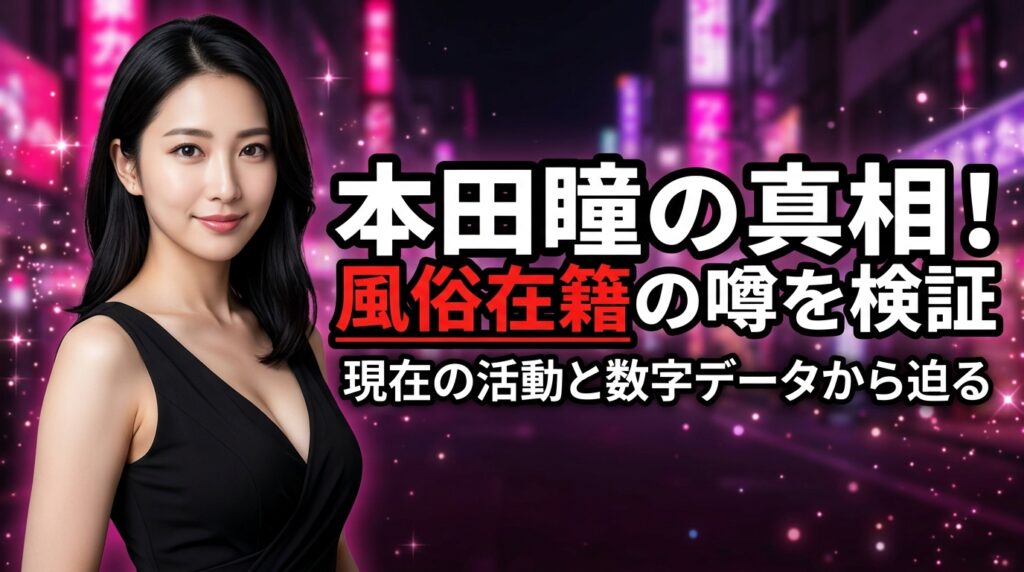 本田瞳は風俗で会える？ソープ在籍の噂と引退後の今を数字で検証！【2026年最新】