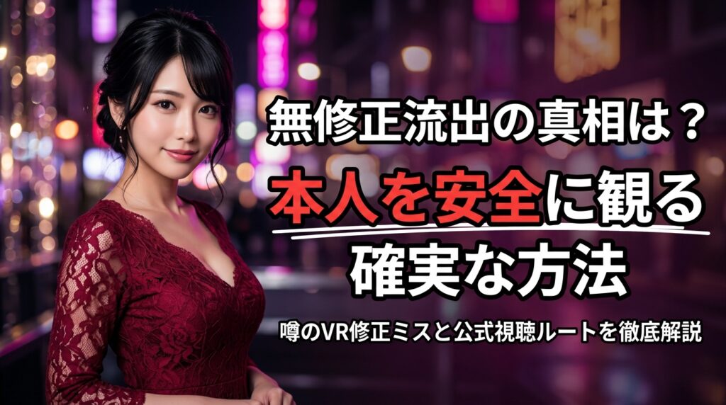 椎名そらの無修正流出は本当？VR修正ミスの噂の真相と本人を安全に観る方法【2026年最新】