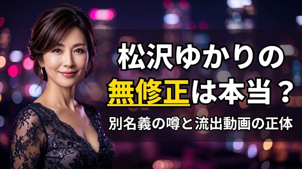 松沢ゆかりの無修正は本当にある？別名義の噂と「無修正流出」の正体を検証【2026年最新】